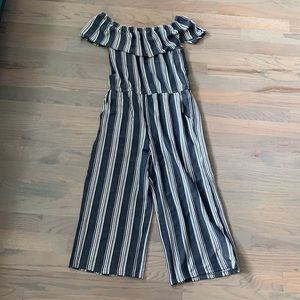 Grey and white romper